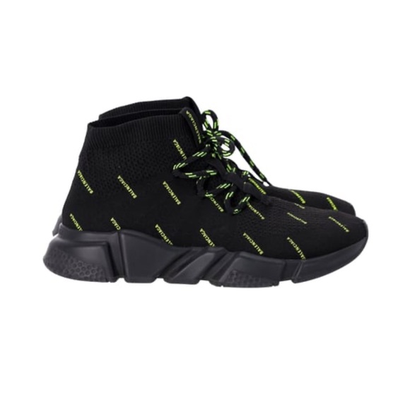 BALENCIAGA MENS BLACK KNIT LACE UP SNEAKER SIZE 8 US 41 EUR - Picture 8 of 9